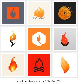 Flame. Set of design elements