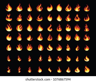 flame set design illustration, simple style design, designed for animation