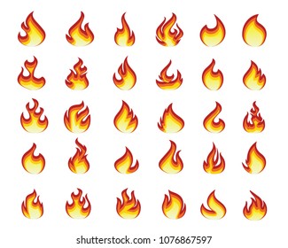 flame set design illustration, simple style design, designed for animation