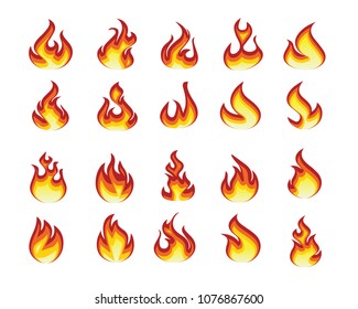flame set design illustration, simple style design, designed for animation