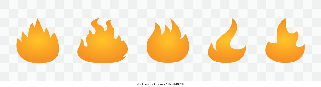 Flame set icons. Vector illustration.