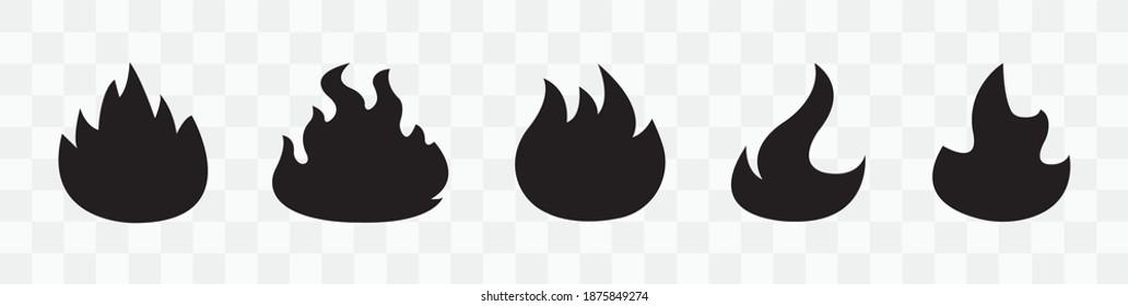 Flame set icons. Vector illustration.