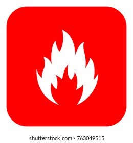 Flame shape vector pictogram isolated on white background