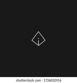 Flame shaped logo icon making letter I or AI