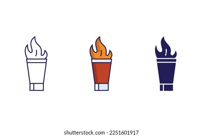 Flame shots drink vector illustration