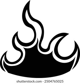 Flame Silhouette Design on White Background. Vector Illustration