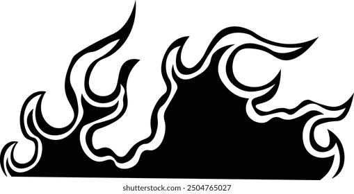 Flame Silhouette Design on White Background. Vector Illustration