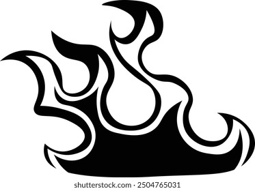 Flame Silhouette Design on White Background. Vector Illustration