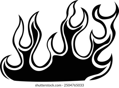 Flame Silhouette Design on White Background. Vector Illustration