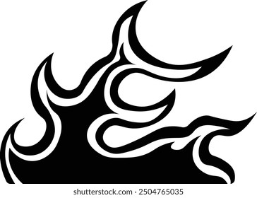 Flame Silhouette Design on White Background. Vector Illustration