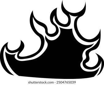 Flame Silhouette Design on White Background. Vector Illustration