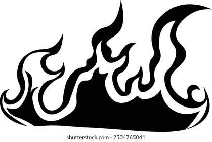 Flame Silhouette Design on White Background. Vector Illustration