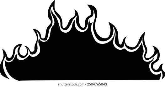 Flame Silhouette Design on White Background. Vector Illustration