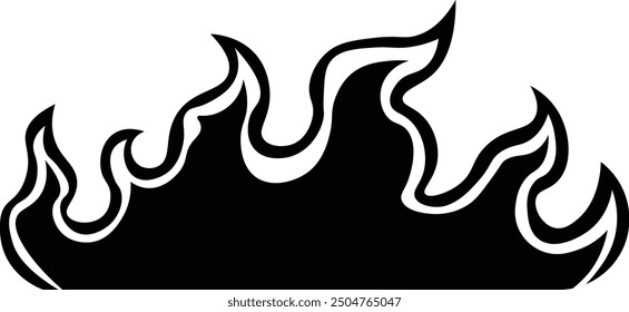 Flame Silhouette Design on White Background. Vector Illustration