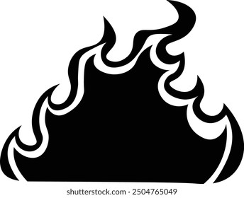 Flame Silhouette Design on White Background. Vector Illustration