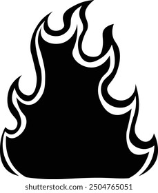 Flame Silhouette Design on White Background. Vector Illustration