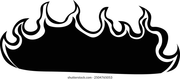 Flame Silhouette Design on White Background. Vector Illustration