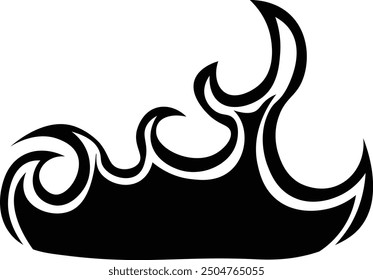 Flame Silhouette Design on White Background. Vector Illustration