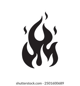 Flame silhouette. Detailed flame print for t-shirt, banner, logo design. Flame picture isolated on white background. Vector illustration