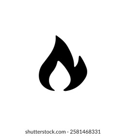 Flame silhouette icon . Vector