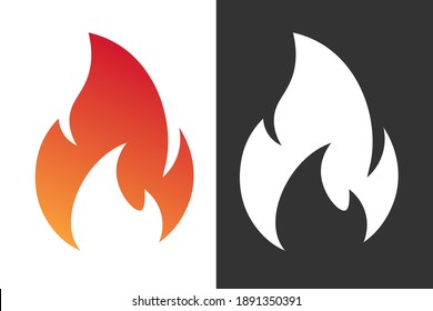Flame. Simple icon set. Flat style element for graphic design. Vector EPS10 illustration