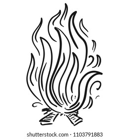 Flame. Sketch. Vector illustration