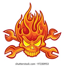 Flame skull