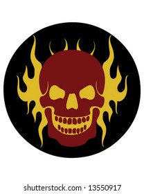 flame skull vector