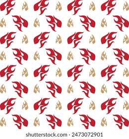 Flame sly trendy multicolor repeating pattern vector illustration background design