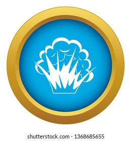 Flame and smoke icon blue vector isolated on white background for any design