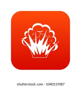 Flame and smoke icon digital red for any design isolated on white vector illustration