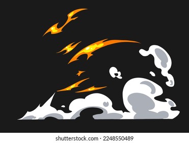 Flame smoky effect vfx isolated sparks breaker vector illustration