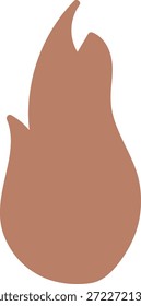 Llama con las lenguas curvas lisas y la base redondeada en la historieta de la silueta atrevida. Símbolo de energía, calor, pasión y peligro para la seguridad o gráficos de advertencia. Ilustración vectorial de dibujos animados.