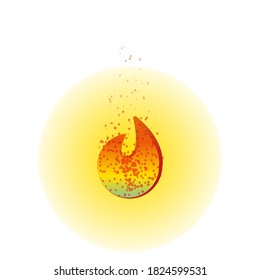 Flame with sparks and glow effect vector illustration 