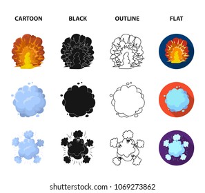 Flame, sparks, hydrogen fragments, atomic or gas explosion. Explosions set collection icons in cartoon,black,outline,flat style vector symbol stock illustration web.