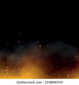 Flame sparks. Isolated vector illustration