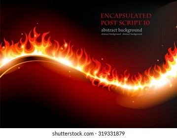 Flame and sparks on a dark background