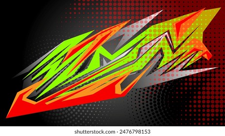 Flame spiking car sticker. Auto racing sport stripes.