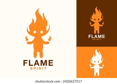 Flame Spirit Fantasy Creature Logo Design