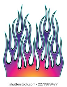 Flame sports car decal vinyl sticker. Racing car speed fire flames vector art graphic. Bonnet flame decoration for car, auto, truck, boat, suv and motorcycle tank.