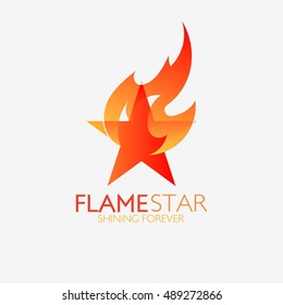 Flame Star logo design template. Star vector logo design branding corporate identity. Simple modern star vector .