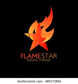Flame Star logo design template. Star vector logo design branding corporate identity. Simple modern star vector .
