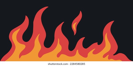 Flame stripe colorful flat emblem with bonfire for packaging design and advertising of fire fighting products vector illustration