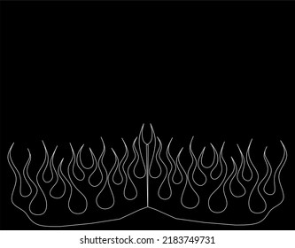 Flame stripes pinstripe white on black for clothing fashion banner poster flyers brochure template design custom cars and motorcycle culture with copy space area