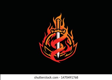 Flaming Sword Images Stock Photos Vectors Shutterstock