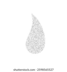 The flame symbol filled with black dots. Pointillism style. Vector illustration on white background