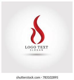 Flame Symbol & Icon Logo Vector Template