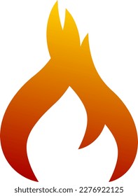 Flame symbol vector in a red yellow colours. Vector style