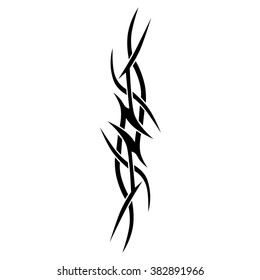 flame tattoo tribal vector design sketch. Single sleeve art pattern arm. Simple logo. Designer isolated abstract element for arm, leg , shoulder men and women on white background.