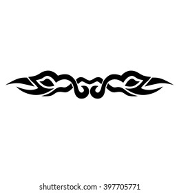 Flame tattoo tribal vector design sketch. Fire black isolated template logo on white background.